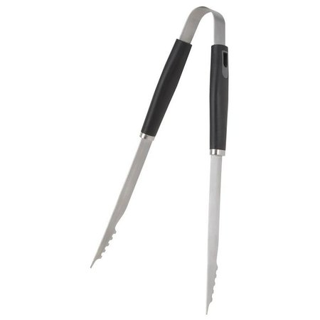 OMAHA BBQ Tongs, 15 mm Gauge, Stainless Steel Blade, Stainless Steel, Plastic Handle, Straight Handle BBQ-22779-06